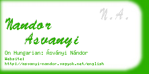 nandor asvanyi business card